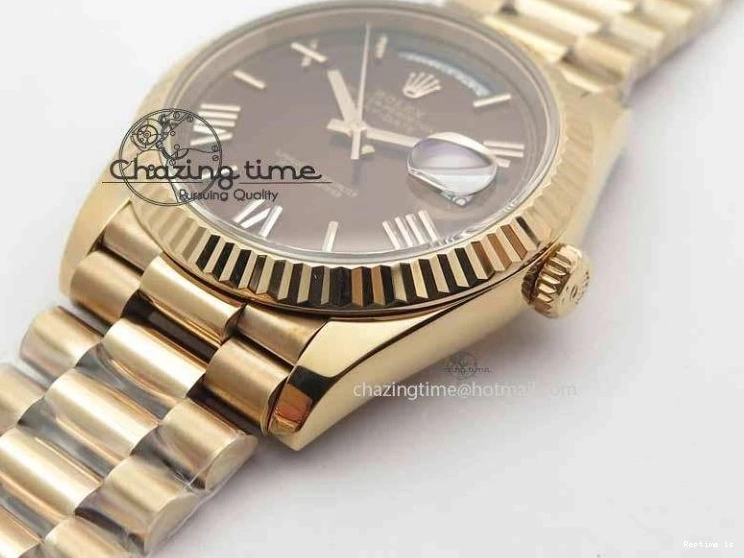 1226 Sophisticated Day-Date 40mm 228239 RG Noob 1:1 Best Edition Brown Roman Dial On RG President Bracelet A 3707